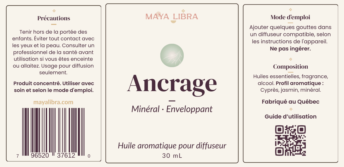 Ancrage - Huile Aromatique pour Diffuseurs - Maya Libra