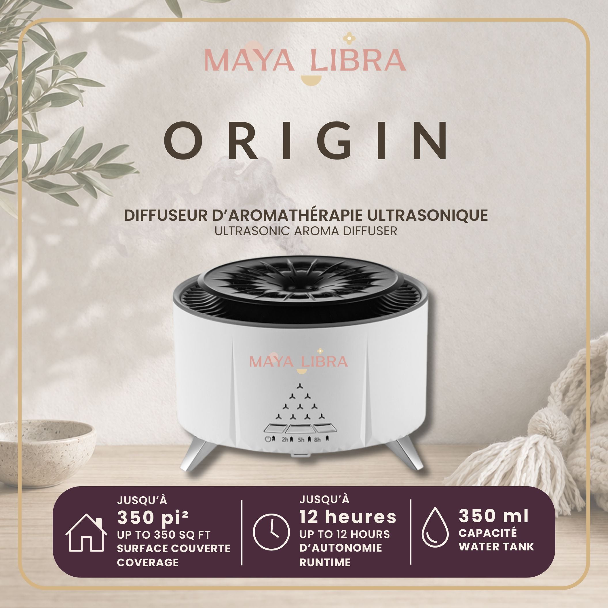 Diffuseur d'aromathérapie ORIGIN - Maya Libra