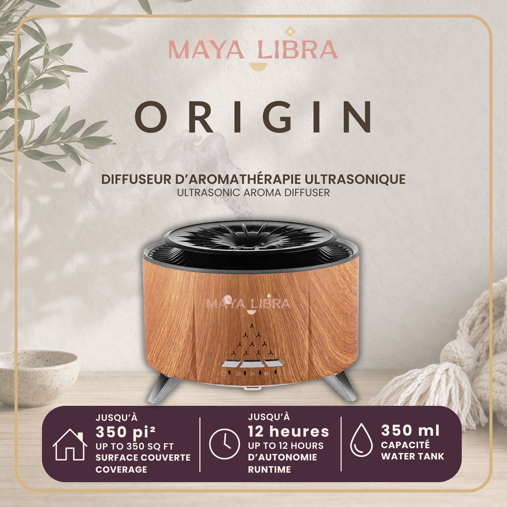 Diffuseur d'aromathérapie ORIGIN - Maya Libra